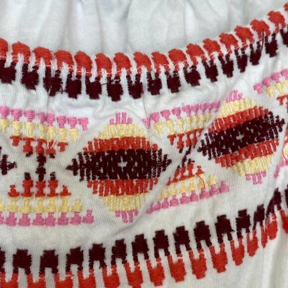 Sweetees Vintage Y2K White Boho Aztec Embroidered Knit Cami Tank Top Blouse - Picture 6 of 10